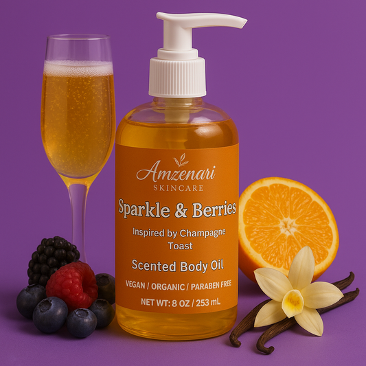 SPARKLE & BERRIES  SCENTED BODY OIL Inspired By Champagne Toast