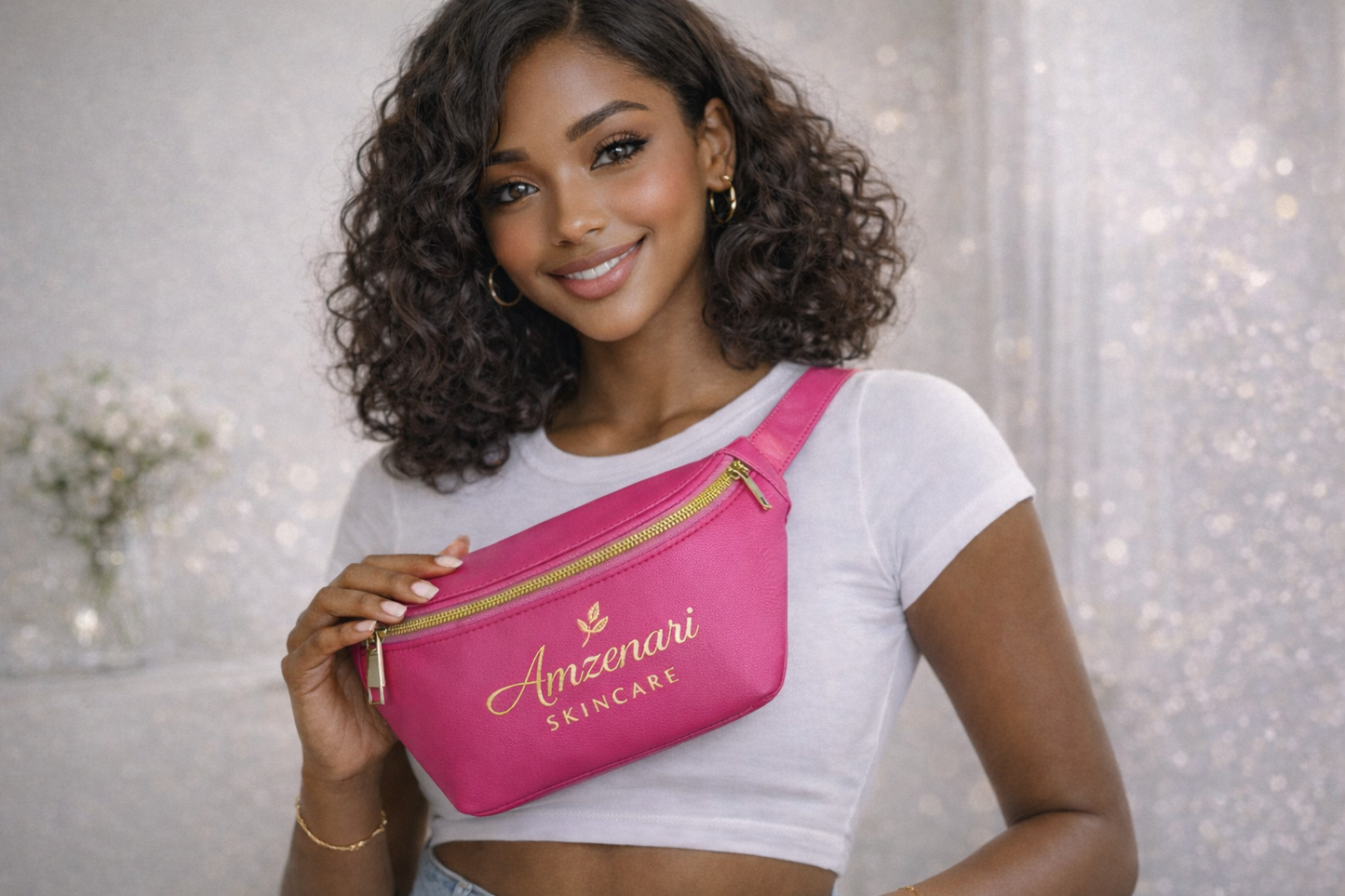 Amzenari Luxe Carryall Crossbody Cosmetics Bag
