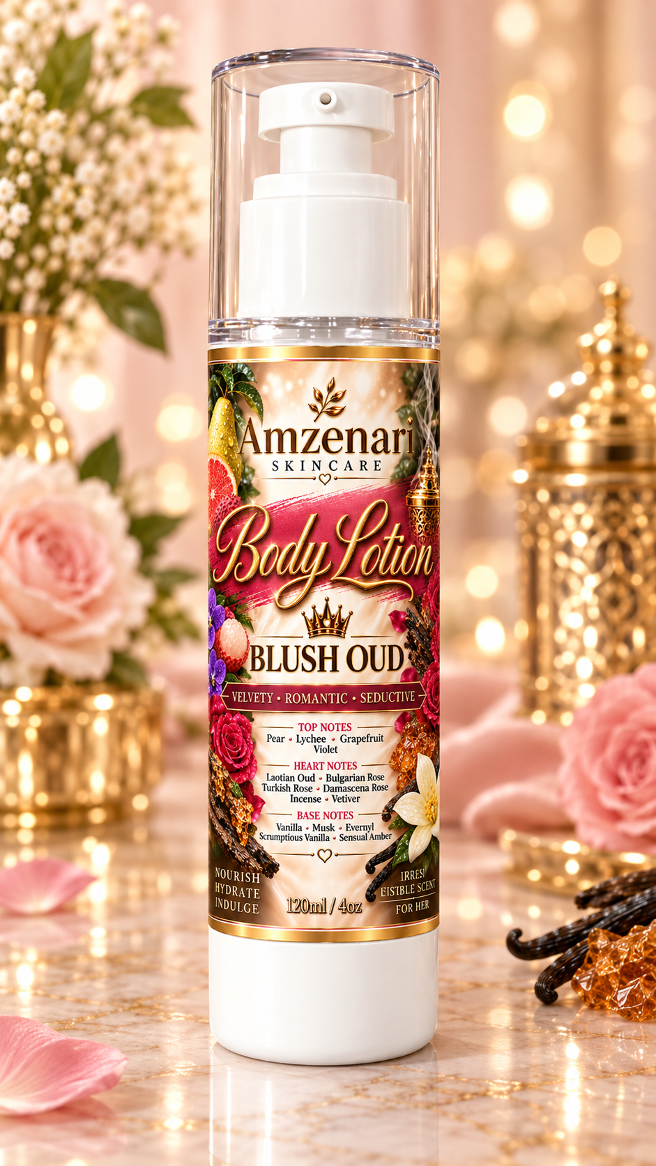 BLUSH OUD SCENTED BODY LOTION ( INSPIRED BY OUD SATIN MOOD MFK & DELINA EXCLUSIF )