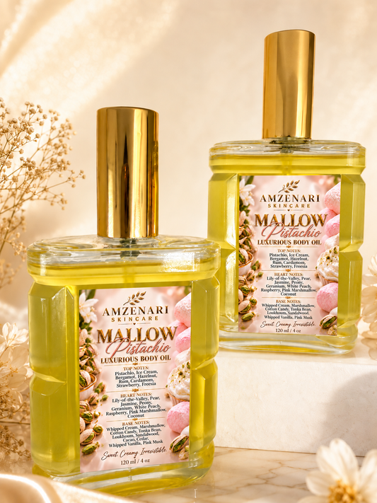 MALLOW PISTACHIO LUXURIOUS BODY OIL HYBRID ( INSPIRED BY YUM BOUJEE MARSHMALLOW & YUM PISTACHIO GELATO KAYALI)